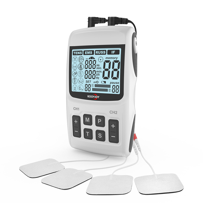 R-C101A: TENS+EMS+IF+RUSS 4 in 1 unit with body part display 