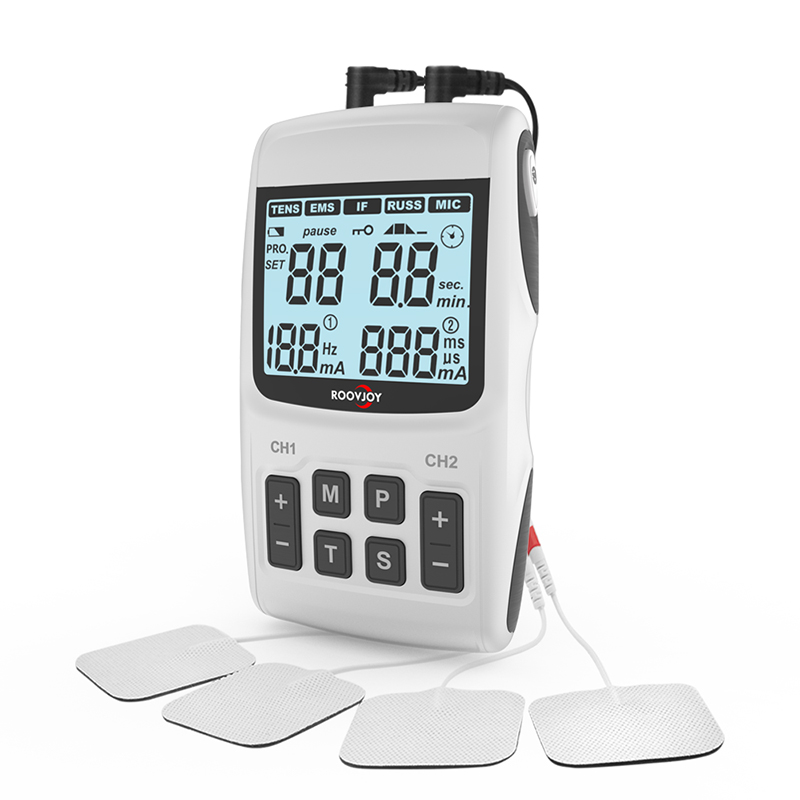 R-C101W: TENS+EMS+IF+RUSS+MIC 5 in 1 unit with digital display